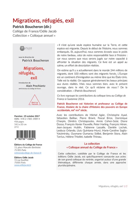 Annonce de parution du livre.