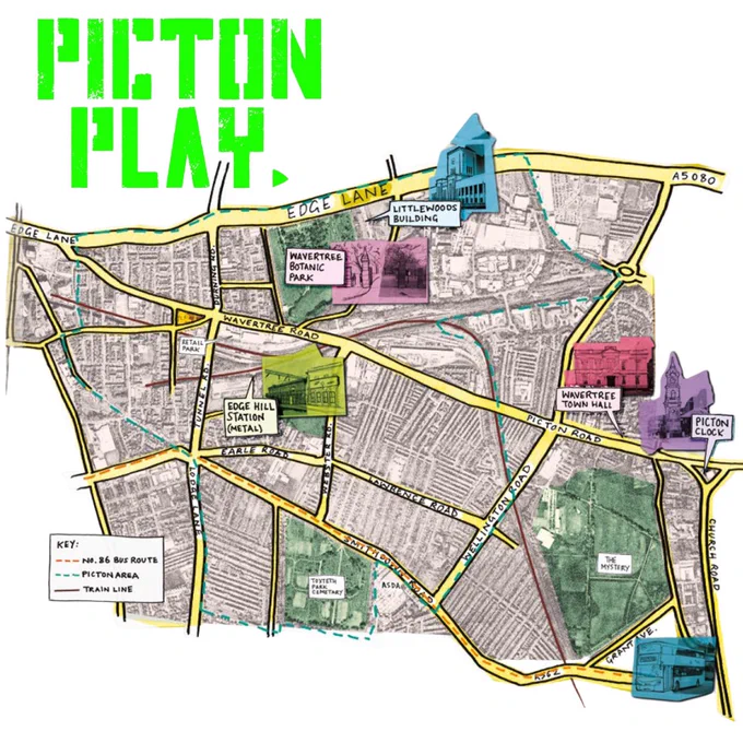 A digitally drawn map of Picton.