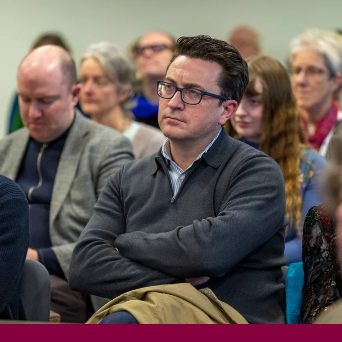 Professor David O'Shaughnessy, School of English, Media and Creative Arts, pictured at the CASSCS Research event on 12th December 2024