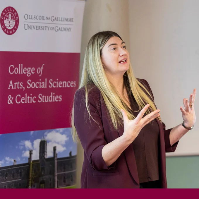 Pictured is Prof. Frances Fahy, Director, Ryan Institute speaking at the CASSCS Research event on 12th December 2024
