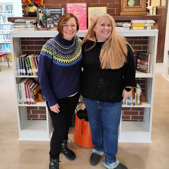 MBLC Director Amyot and current Director of the Cooper Memorial Library, Samantha Baer.