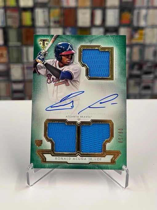 2018 Topps Triple Threads - Autograph   Relic Rookie Card
Ronald Acuña Jr., Atlanta Braves | OF
08/50