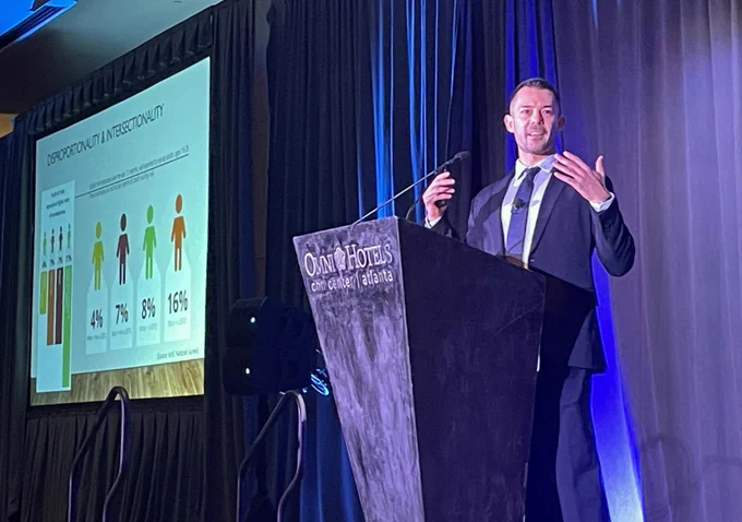 Dr. Matt Morton, Constellation Fund, delivering keynote remarks at the National Grantee Training.