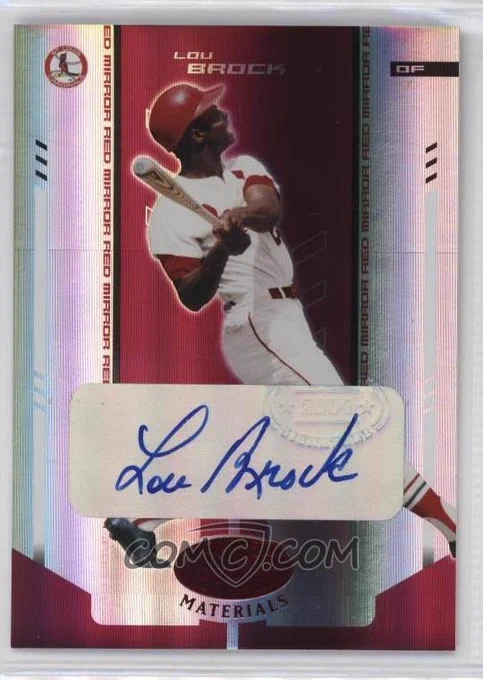 2004 Leaf Certified Materials - [Base] - Red Mirror Autographs #227
Lou Brock #/100