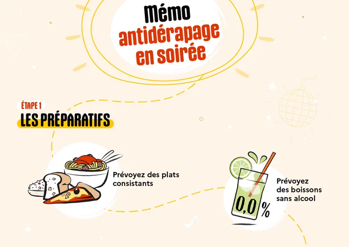 étape 1 : préparez des plats consistants et des boissons sans alcool