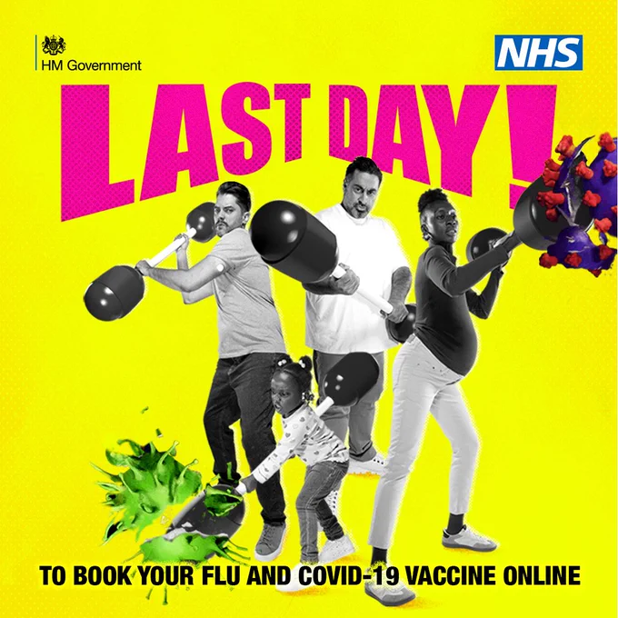 LAST DAY! To book your fly ad COVID-19 vaccine online.
