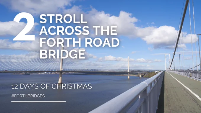 Photo of Forth Road Bridge with views to Queensferry Crossing. 