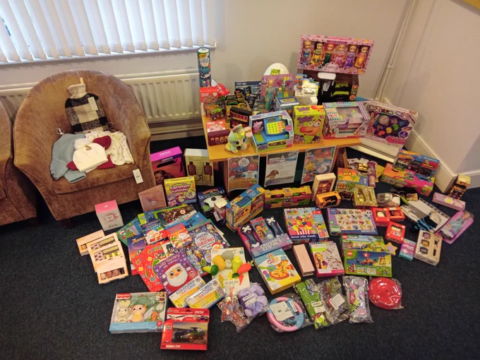 A collection of toys to be donated to Cash for Kids Mission Christmas campaign.