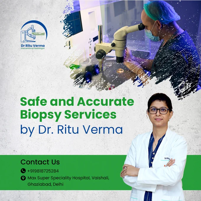 Safe and Accurate Biopsy Services by Dr Ritu Verma 

Looking for trusted biopsy services in Noida and nearby areas? Dr. Ritu Verma, a renowned Interventional Radiologist at Max Super Speciality Hospital, Vaishali, ensures precision and care in every procedure.

Why Choose Us?
✔️ Expertise in Advanced Biopsy Techniques
✔️ Minimally Invasive Procedures
✔️ Accurate and Timely Results
✔️ Personalized Patient Care

Your health deserves nothing but the best! Book your appointment today for reliable and safe biopsy services.

📍 Max Super Speciality Hospital, Vaishali, Ghaziabad (Near Noida)
📞 Contact us at  91-9818725284

#BiopsyServices #InterventionalRadiology #NoidaHealthCare #DrRituVerma #MaxHospital #SafeProcedures #AccurateDiagnostics #HealthMatters #TrustInCare #NoidaDoctors
