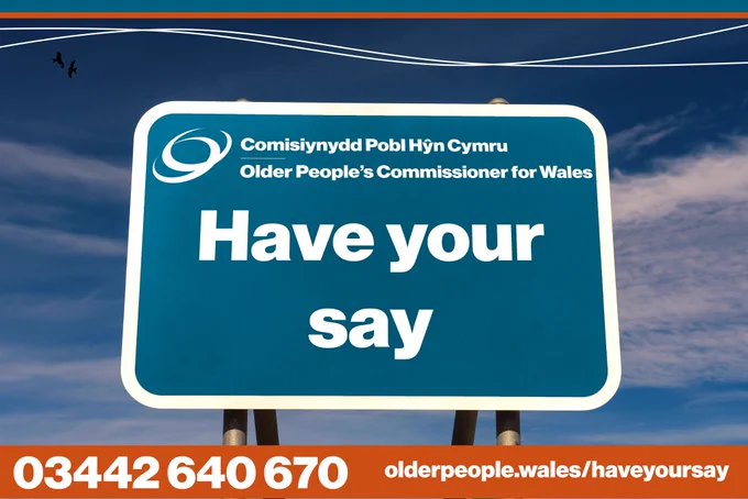 A sign with ‘Have Your Say’ on it