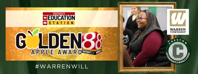 Mrs. Angela "CoCo" Grace Wins December’s WISH-TV Golden Apple Award!