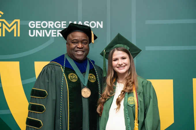 President Gregory Washington and Commencement speaker, Caroline Little.