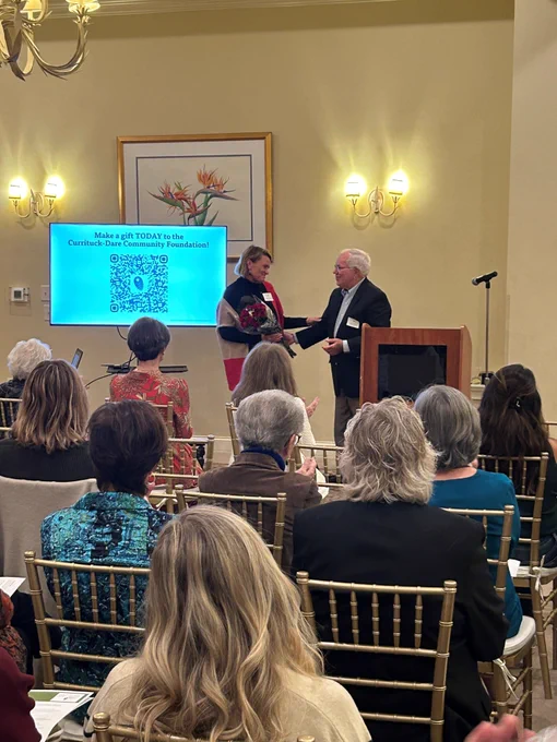 Andy Keeney, affiliate president, recognizes affiliate vice president, Sheila Davies, and thanks her for her service (she’s rotating off at end of 2024)