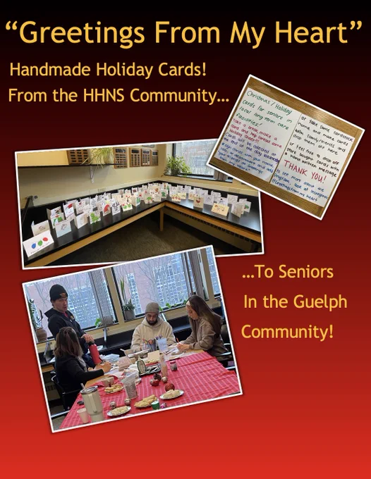 Images of the handmade cards, students writing the cards, instructions, drawing materials, and a title with the same information in this posting.