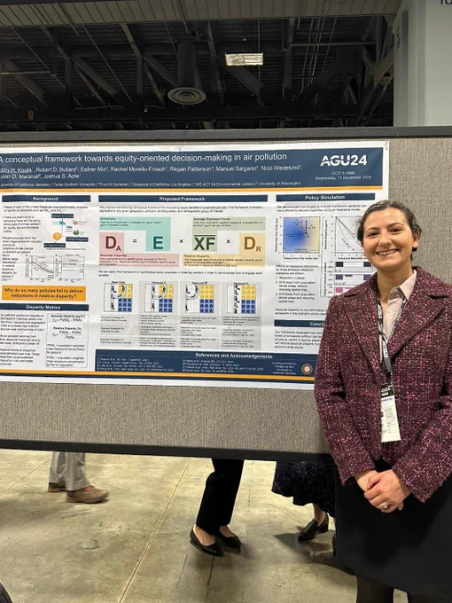 Posing with poster shared as part of AGU 2024