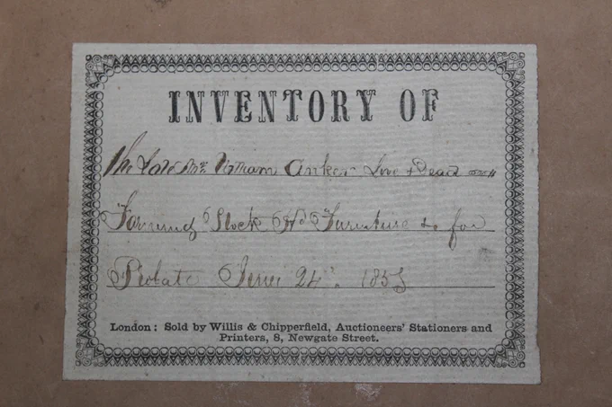 1857 valuation inventory farming stock furniture William Anker Cropredy Oxon manuscript
