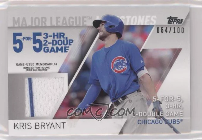 2017 Topps - Major League Milestones Relics #MLMR-KB
Kris Bryant #/100