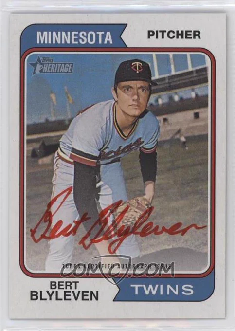 2023 Topps Heritage - 1974 Real One Autographs - Special Edition Red Ink #74RO-BB
Bert Blyleven #/74