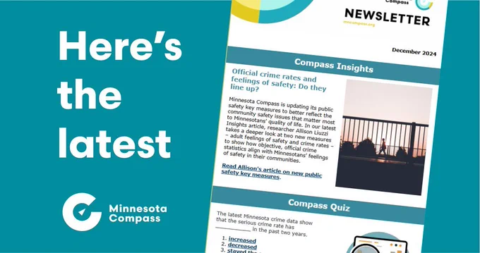 Image says "Here's the latest" and includes a screenshot of the December 2024 issue of Compass News.