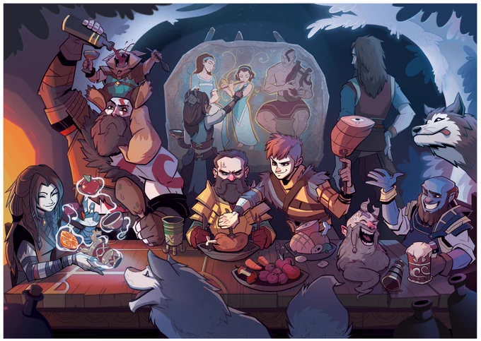 Holiday card highlighting Santa Monica Studio and God of War Ragnarök