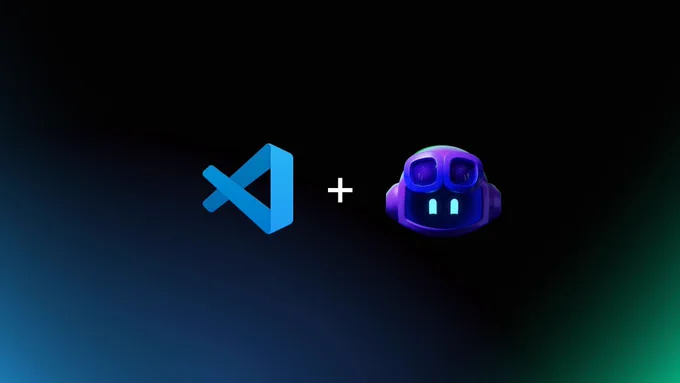 A thumbnail with a blue/black/green gradient background, and the VS Code and GitHub Copilot logos in the center.