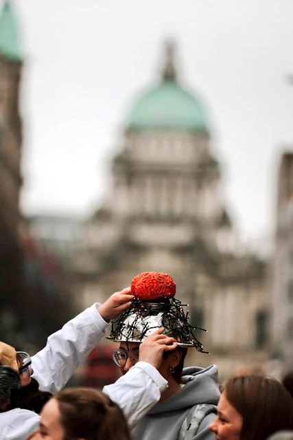 Street artists Rachael McCabe and Stephen Beggs inviting people to do more Nothing in Belfast city centre