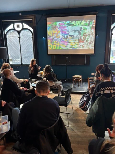 Street art upskilling workshop in the Black Box, as part of Belfast Canvas