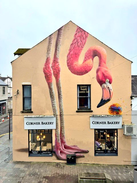 Mural remembering the Flamingo Ballroom, Ballymena, by Woskerski