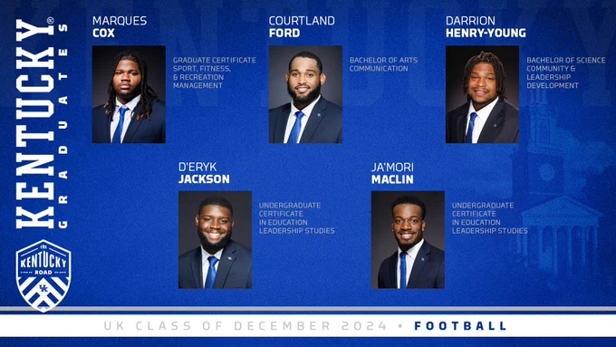 2024 December Graduates: Marques Cox, Courtland Ford, Darrion Henry- Young, D'Eryk Jackson, Ja'Mori Maclin. 