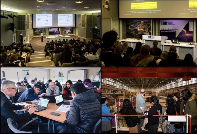 
During this year’s masterclass, under the guidance of PPD staff, students engaged in a computer workshop to write code that analysed actual LHC data.  

Over 300 in-person attendees tackled this particle physics challenges with many attending tours of scientific facilities on site including the ISIS Neutron and Muon Source.  