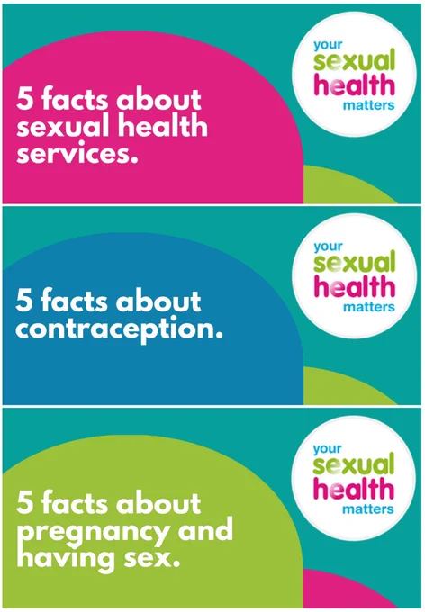 A collection of four informative posters focused on various aspects of sexual health education and awareness.