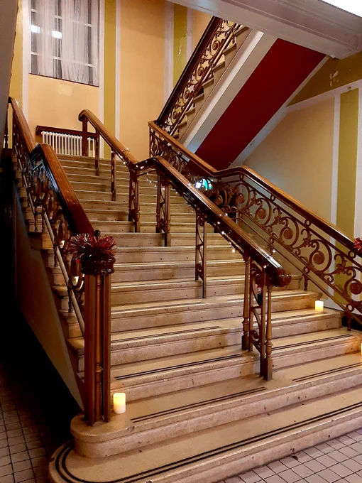 Staircase with candles 