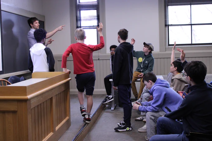 Lucas Janson teaches Project Teach class.