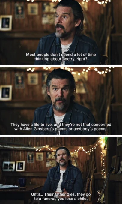 Most people don't spend a lot of time thinking about poetry, right?
They have a life to live, and they're not that concerned with Allen Ginsberg's poems or anybody's poems!
Until... Their father dies, they go to a funeral, you lose a child,