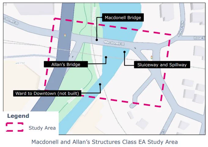 map of macdonell bridge in Guelph