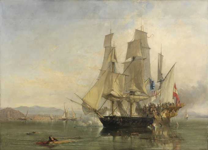 The capture of El Gamo, by Clarkson Frederick Stanfield. 