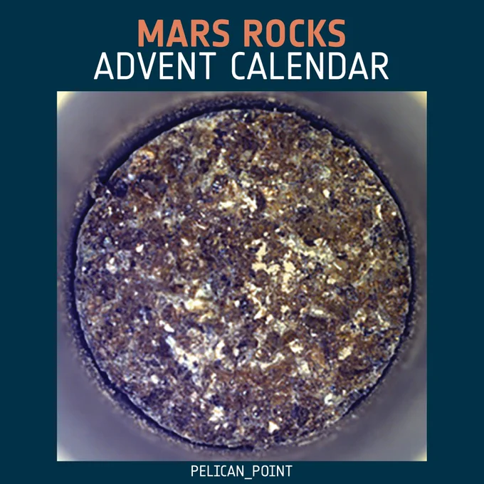 Image of Pelican Point, day 22 of the Mars rocks advent calendar and the twenty second sample collected by the Perseverance rover on Mars.