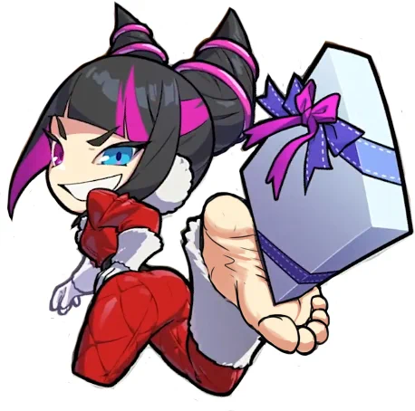 Another Street Fighter art edit. Barefoot Christmas Juri sticker