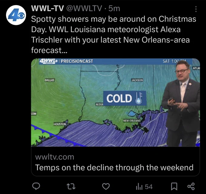local new orleans weather forecast just says COLD