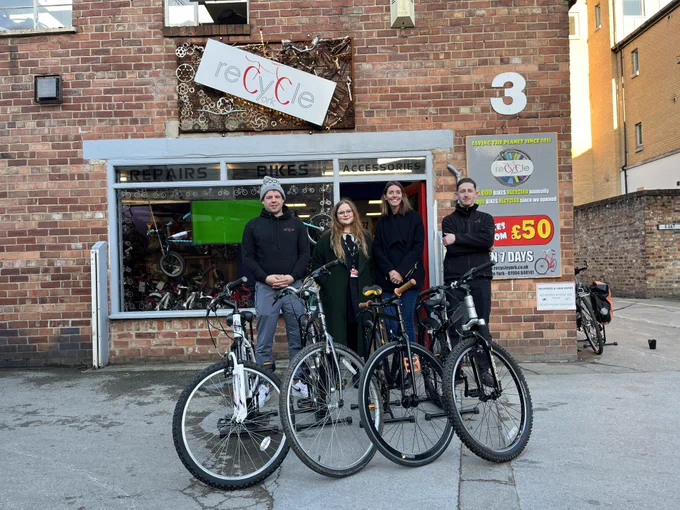 Bike donations from York Central to vulnerable young people in York supported by ReCycle York. 