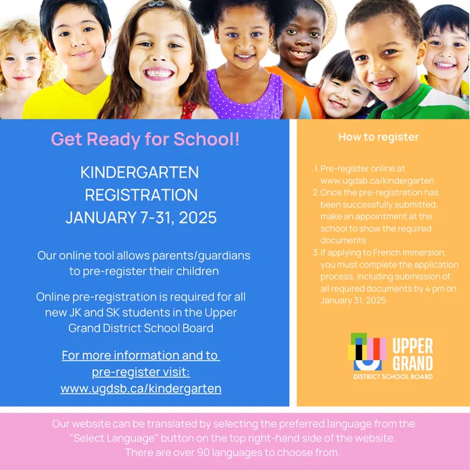 Kindergarten registration for 2025-26 school year opens January 7