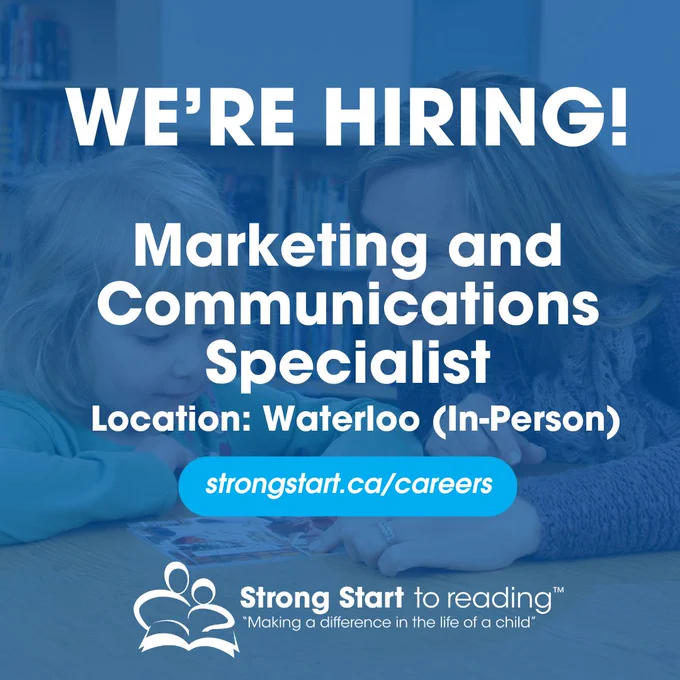 Marketing and Communications Specialist hiring alert for Strong Start.