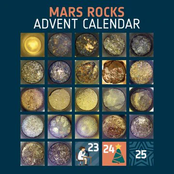 Calendario delle rocce di Marte aperto fino alla casella 22 compresa.