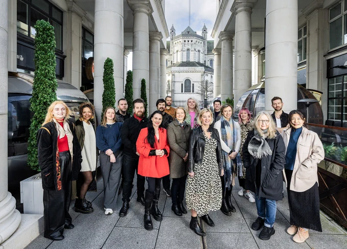 Pictured (L-R) are some of the funding recipients including Sorcha Ní Cheallaigh, Luciana de Mello, Rhian Cooper. Deci Gallen, Gary Crossan, Gráinne Maher, Peter Glasgow, Andy McHugh, Anne Madden, Alex McMillan, Jane Butler, Dafydd Hall Williams, Melanie Gordon, Marian Noone, Anne Devlin, Jack McGarrigle and Fang Zhao.
