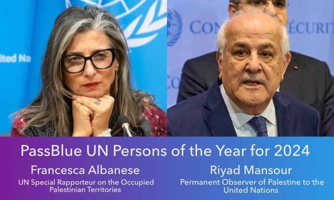PassBlue UN Persons of the Year for 2024: Francesca Albanese and Riyad Mansour