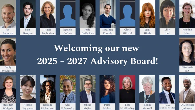 Headshots of 22 new advisory board members.