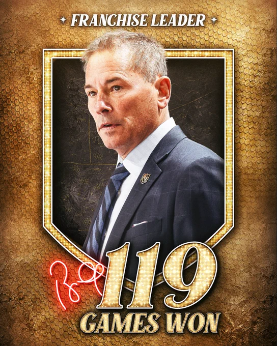 Bruce Cassidy franchise leader in coaching wins