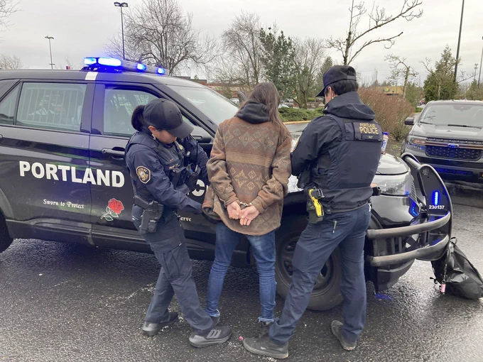 Officers making an arrest