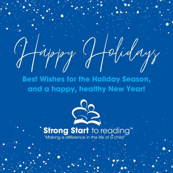 A graphic featuring white text on a blue background that says "Happy Holidays! Best wishes for the Holiday Season and a Happy Healthy New Year!