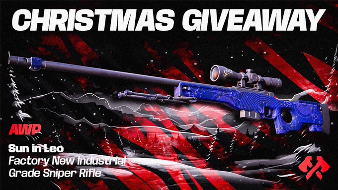 We are doing a giveaway to celebrate Christmas with the CS2 AWP skin Sun in Leo. In order to enter this giveaway, you need to like and follow us on Twitter/X, Retweet this post, and Subscribe to us on YouTube. The winner of this giveaway will be announced on the 1st of January 2025 to give everybody time to enter. We wish everybody a Merry Christmas and the best of luck!